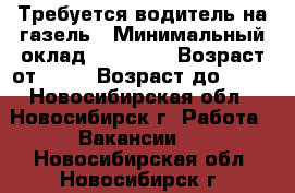 Требуется водитель на газель › Минимальный оклад ­ 28 000 › Возраст от ­ 18 › Возраст до ­ 48 - Новосибирская обл., Новосибирск г. Работа » Вакансии   . Новосибирская обл.,Новосибирск г.